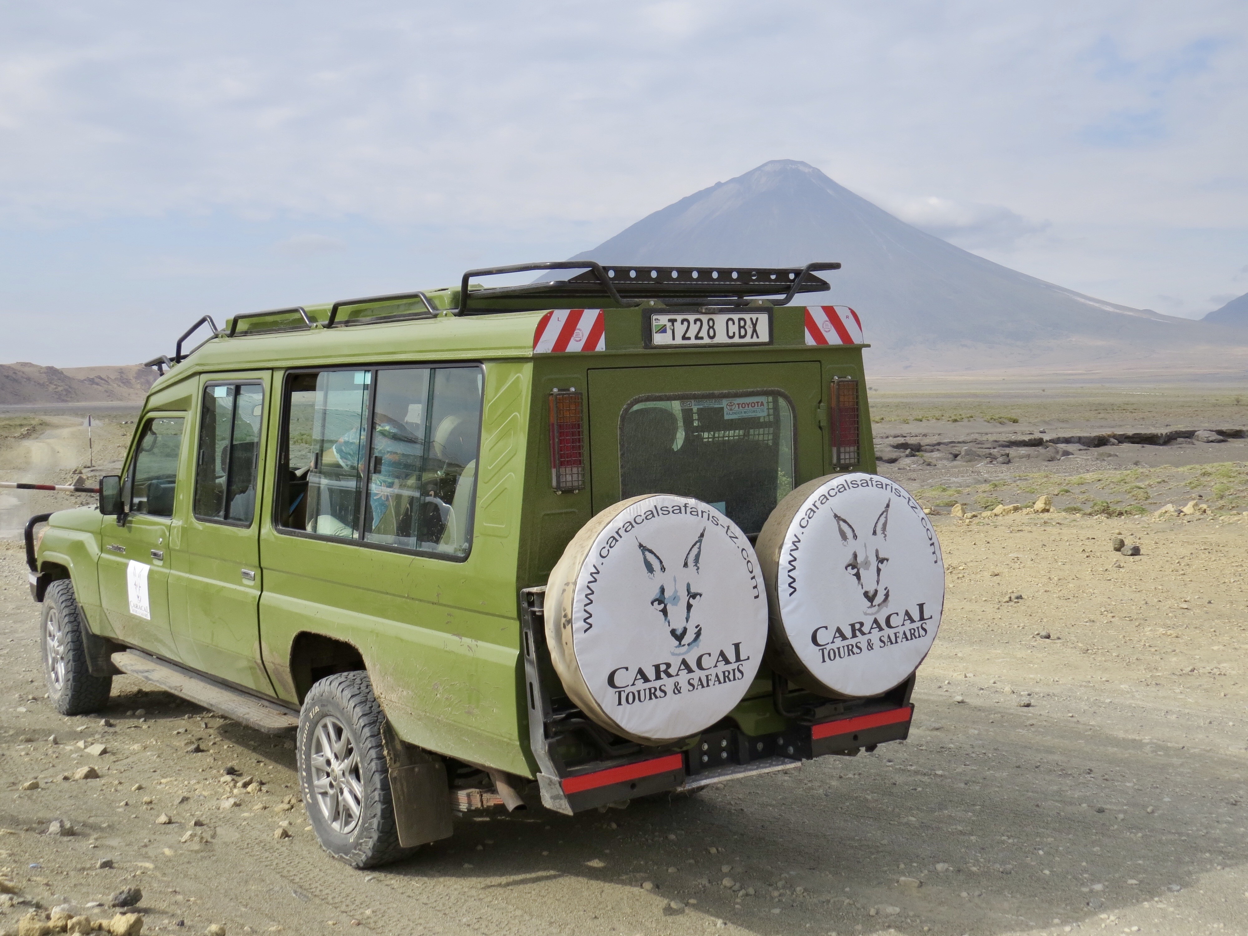 Landcruiser in Natronn area during a safari with caracal tours & safaris in Tanzania.