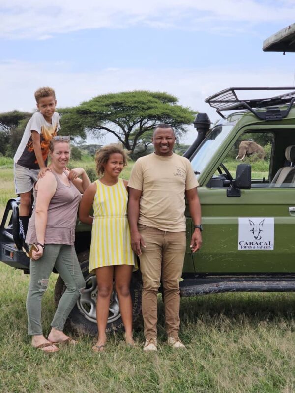 Caracal family in enduimet during safari with caracal tours & safaris in Tanzania