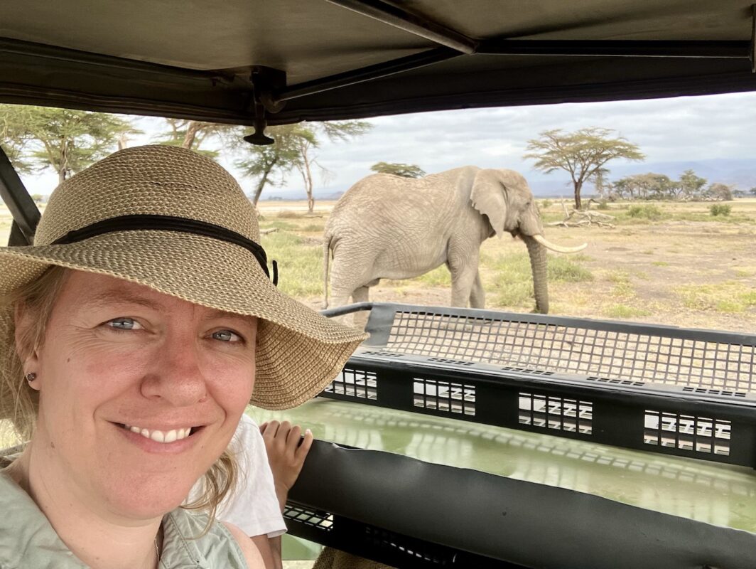 Marion in enduimet during safari with caracal tours & safaris in Tanzania